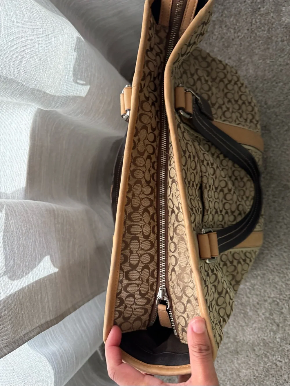 Coach Brown/Tan Signature Canvas Tote